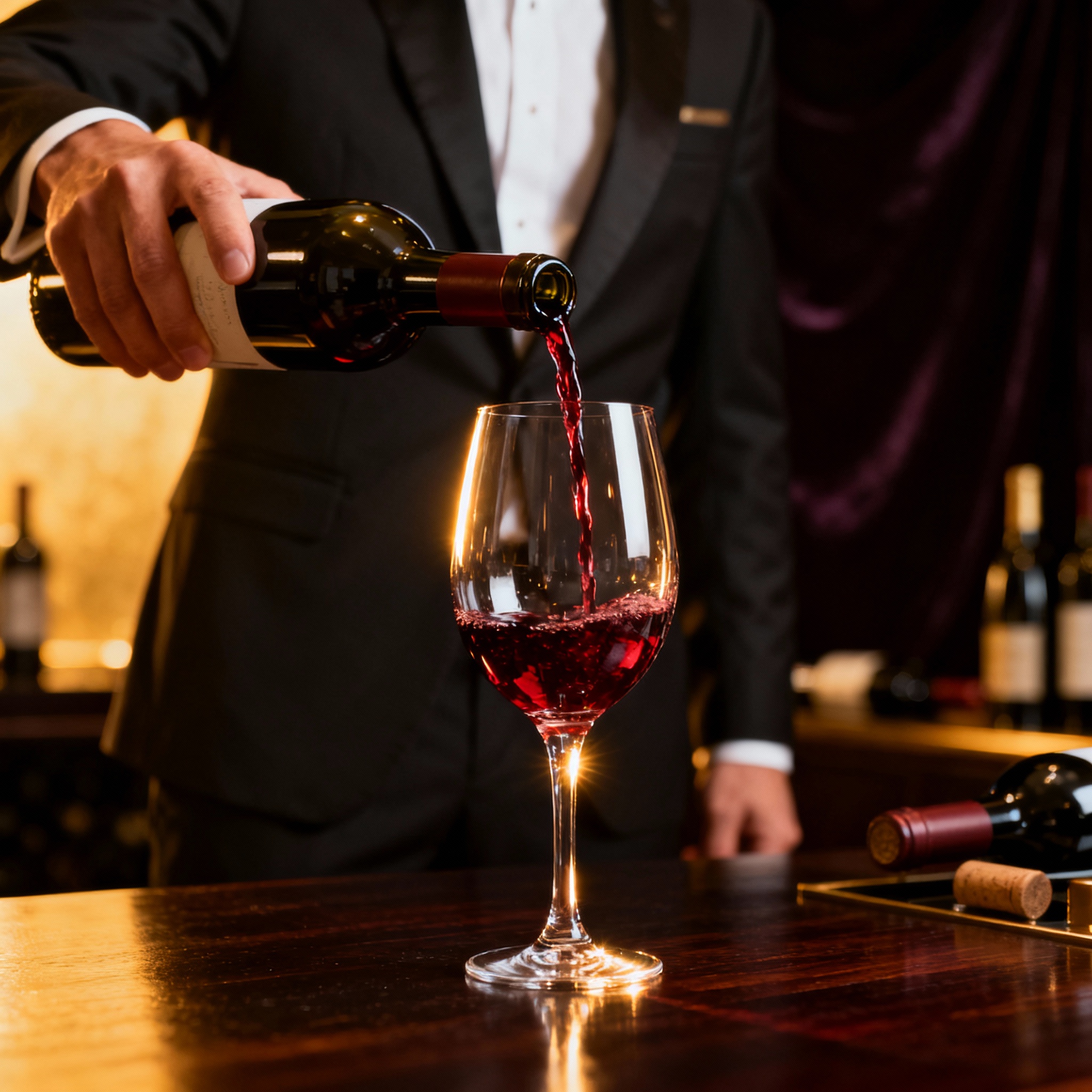 Degustazione di vini in calici eleganti